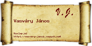 Vasváry János névjegykártya